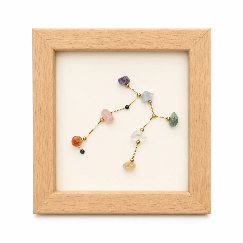 Premium Zodiac Crystal Painting Handcrafted Chakra Healing Energy Decor for Meditation & Living Spaces