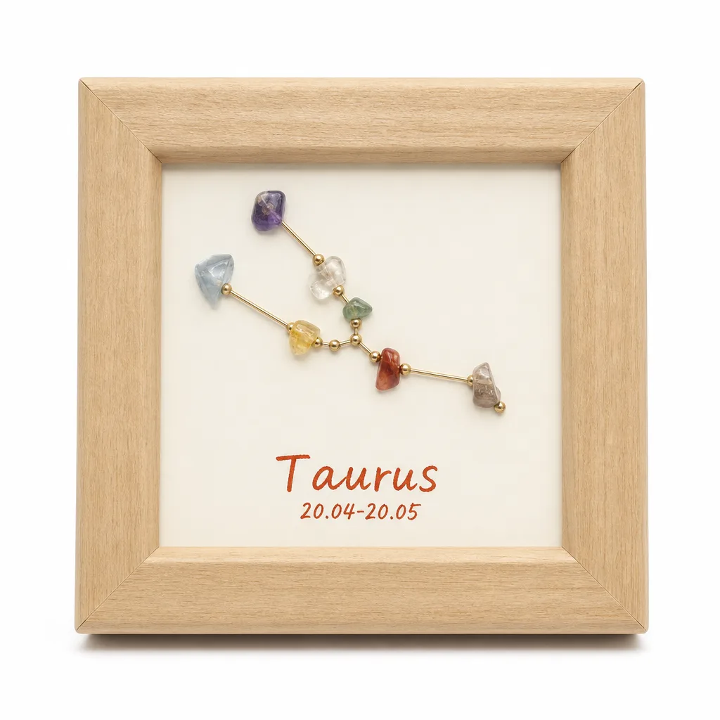 Twelve Zodiac Signs Crystal Painting Handcrafted Premium Chakra Healing Energy Decor for Meditation Yoga Bedroom Office Altar Gift