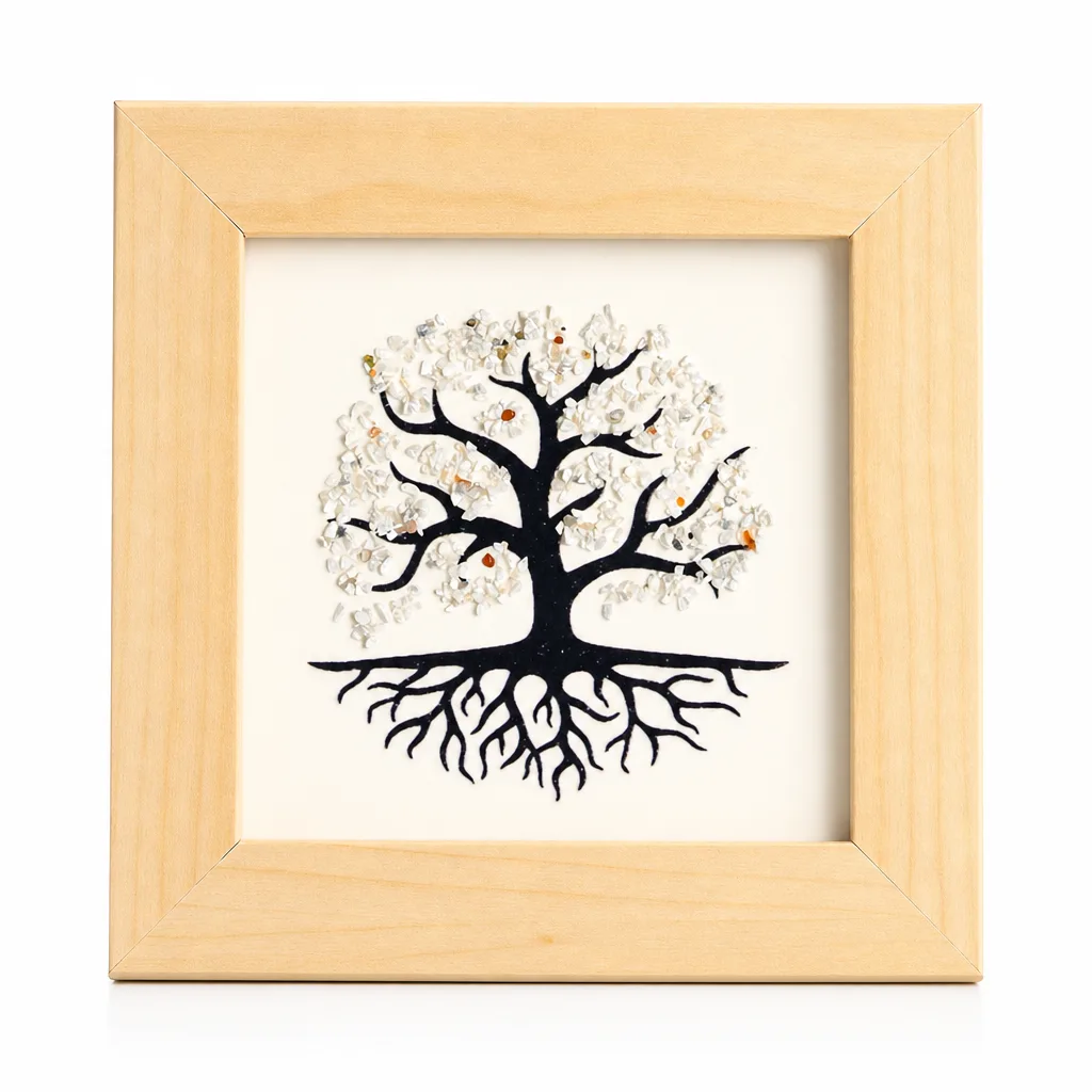 Premium Tree of Life Crystal Stone Frame – Handcrafted Chakra Healing Decor for Meditation, Yoga, Altar & Executive Desk image 1 Premium Tree of Life Crystal Stone Frame – Handcrafted Chakra Healing Decor for Meditation, Yoga, Altar & Executive Desk