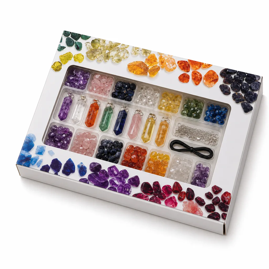 Crystal Bead DIY Handmade Blind Box Premium Chakra Healing Energy Protection Decor for Meditation, Yoga, Home & Spiritual Gift Collection