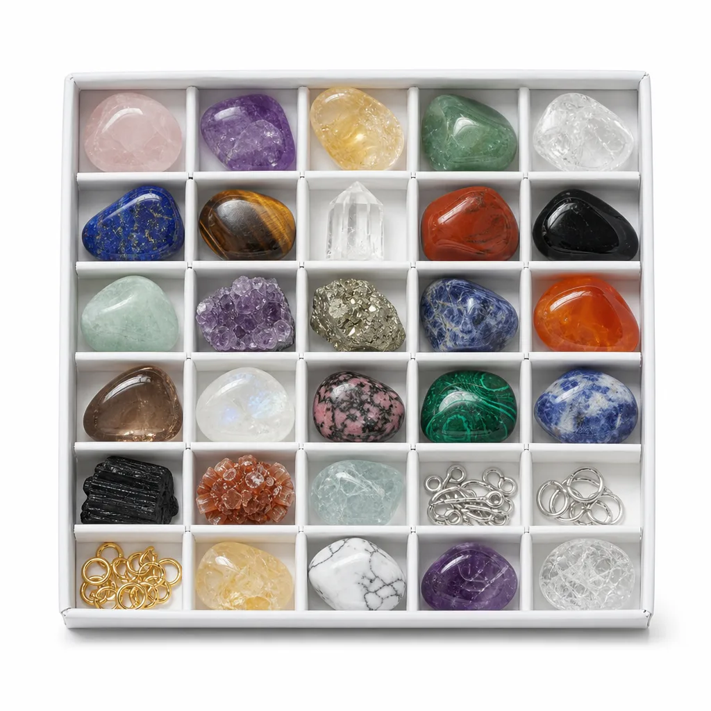 Crystal Blind Box 24-Piece Mixed Assortment – Premium Handcrafted Chakra Healing Energy for Meditation, Yoga, Bedroom, Office, and Spiritual Decor