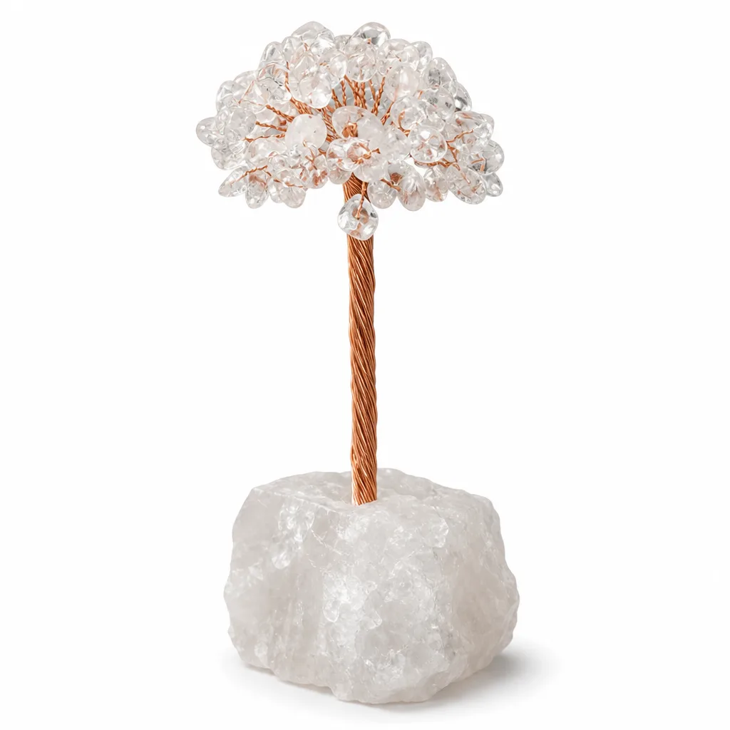 Premium White Crystal Healing Energy Tree – Chakra Protection Decor for Meditation, Yoga, Bedroom, Office & Altar Spaces