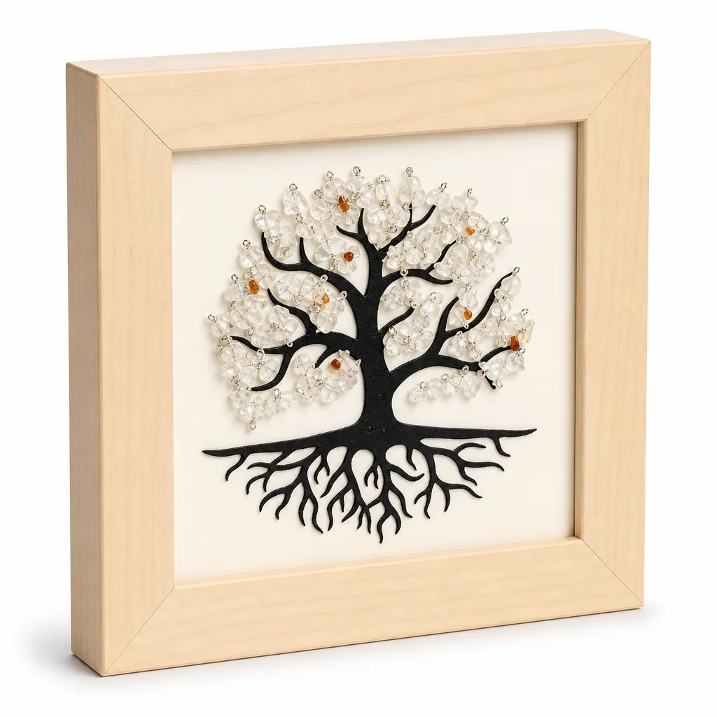 Tree of Life Crystal Frame – Premium Handcrafted Chakra Healing Decor for Meditation, Office & Spiritual Gift