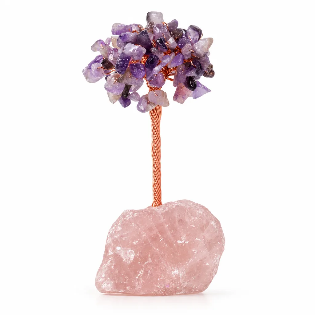 Pink Crystal & Amethyst Chakra Healing Tree – Handcrafted Energy Protection Decor for Meditation, Yoga, Bedroom & Office | Premium Metaphysical Collection image 1 Pink Crystal & Amethyst Chakra Healing Tree – Handcrafted Energy Protection Decor for Meditation, Yoga, Bedroom & Office | Premium Metaphysical Collection
