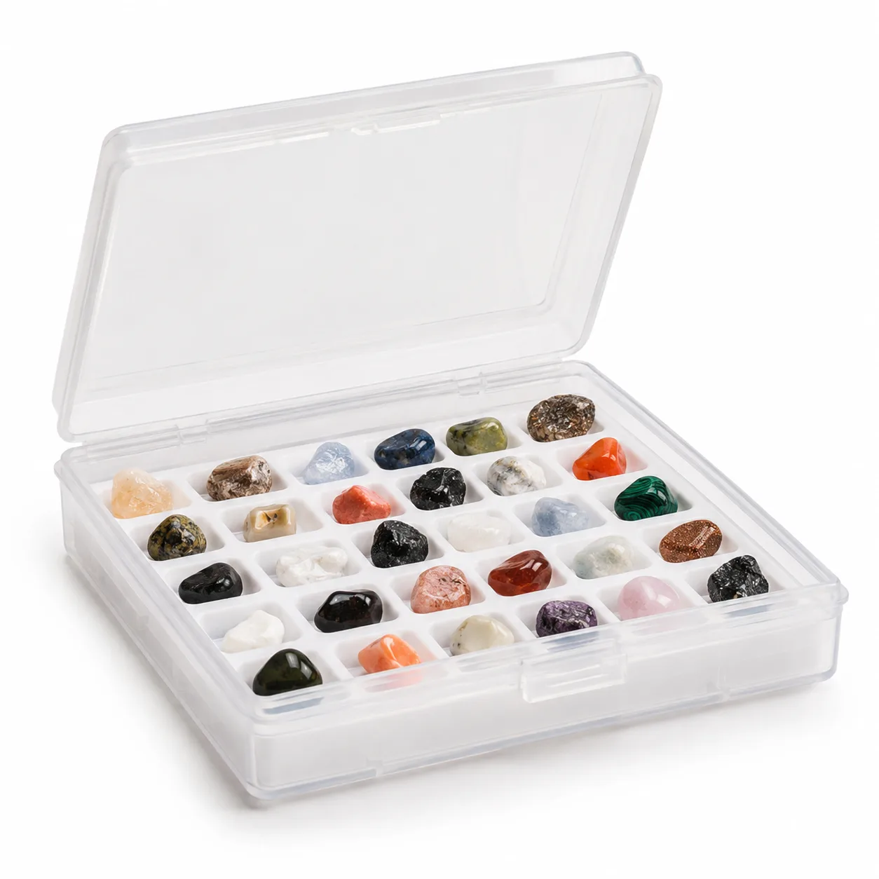Crystal Mineral Specimen Gem Box – Handcrafted Premium Healing Energy Decor for Meditation, Office, and Spiritual Gift