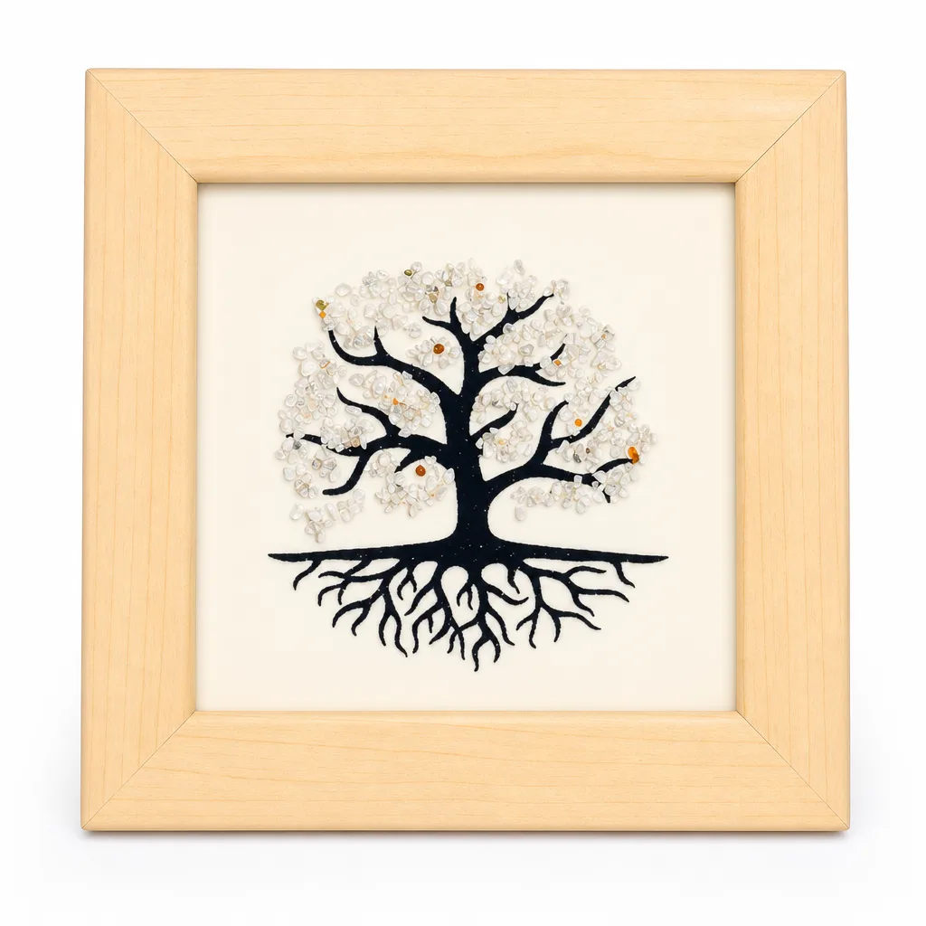 Tree of Life Crystal Stone Frame – Premium Handcrafted Healing Decor for Meditation, Yoga, Living Room & Spiritual Gift image 1 Tree of Life Crystal Stone Frame – Premium Handcrafted Healing Decor for Meditation, Yoga, Living Room & Spiritual Gift