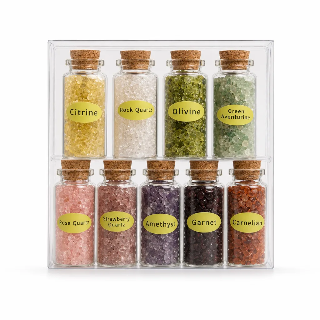 Premium Gravel Crystal Bottle Gift for Chakra Healing and Energy Protection in Meditation Yoga Bedroom Office Living Room Decor