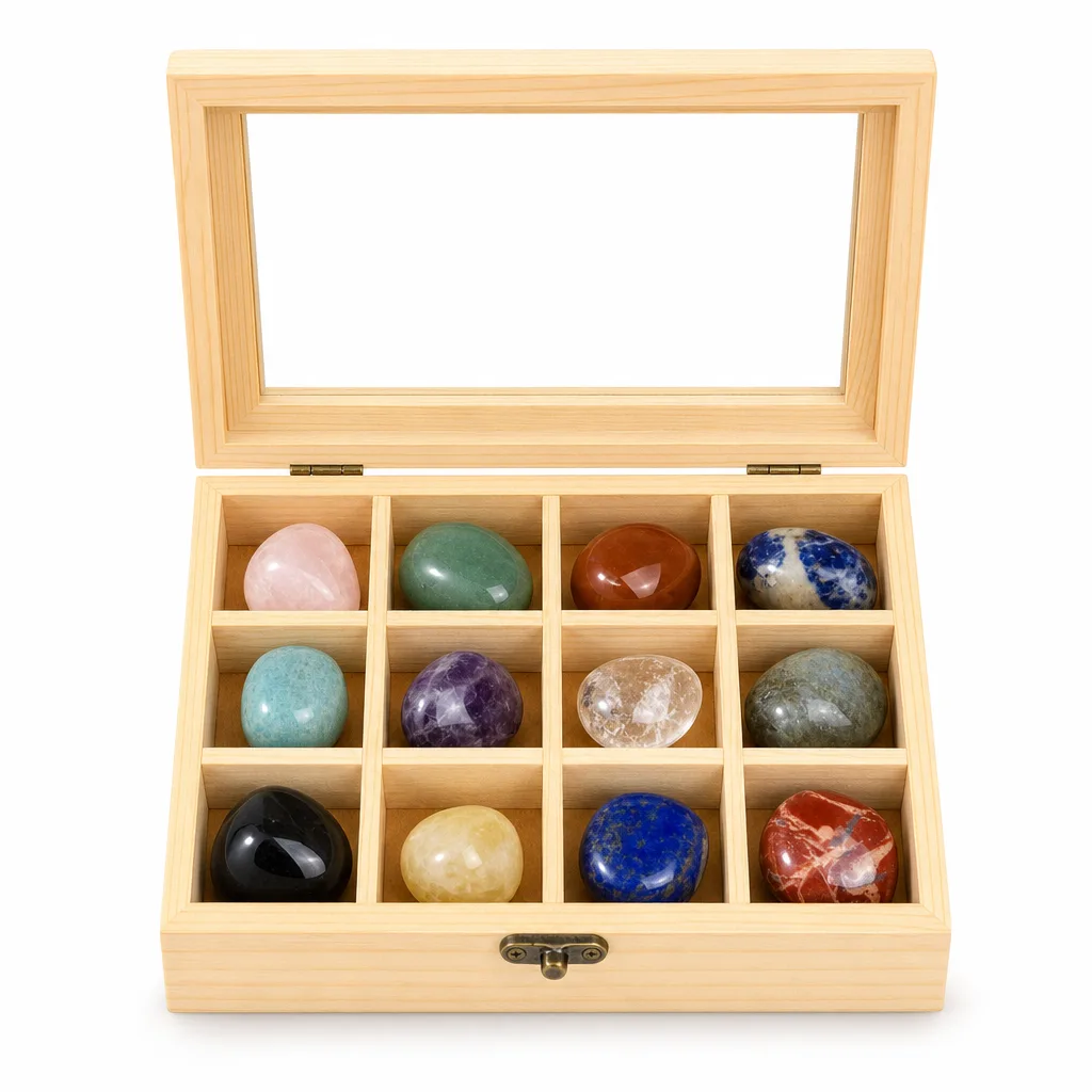 Rolling Stone Mineral Specimen Wooden Box