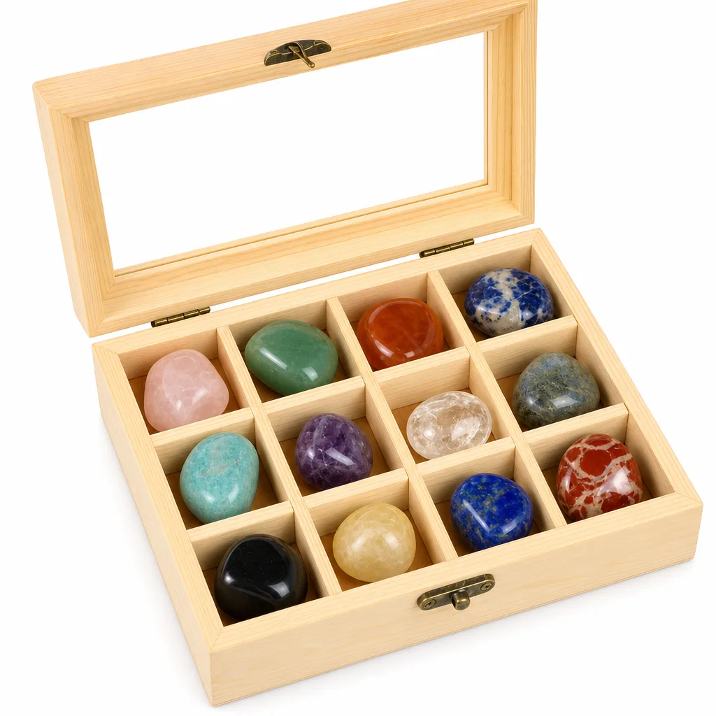 Rolling Stone Mineral Specimen Wooden Box