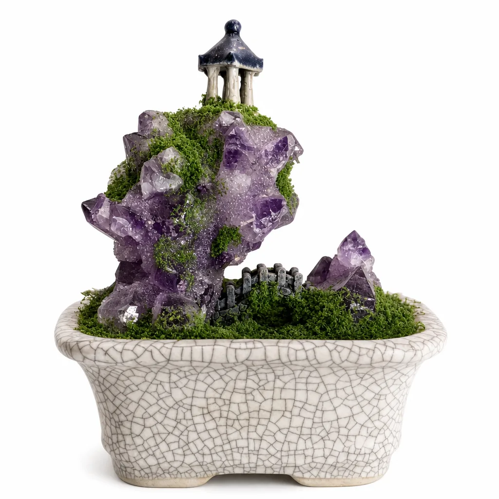 Premium Amethyst Crystal Flower – Handcrafted Healing Chakra Energy Decor for Meditation, Yoga & Spiritual Gifts