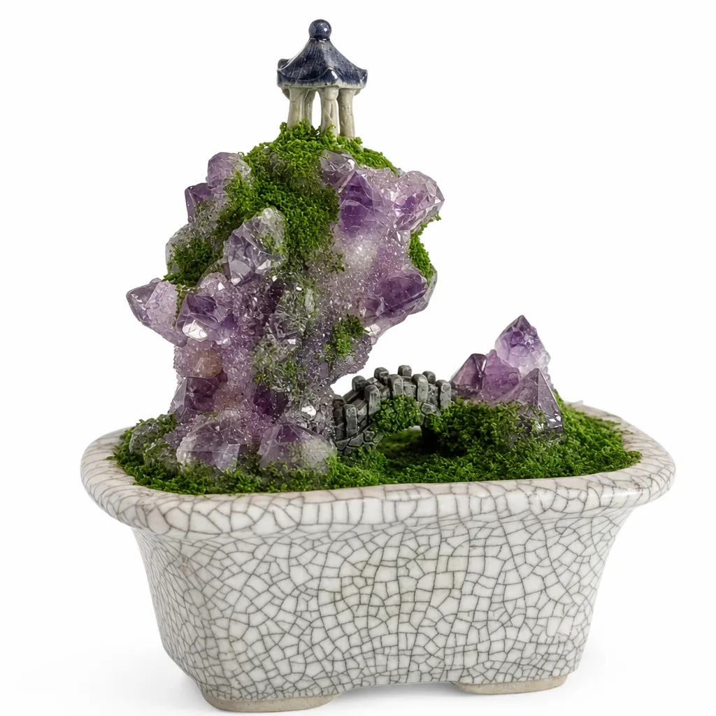 Premium Amethyst Crystal Flower – Handcrafted Healing Chakra Energy Decor for Meditation, Yoga & Spiritual Gifts