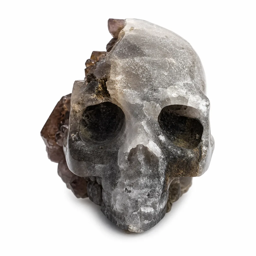 Crystal Skull Zijinya Quartz for Chakra Healing and Protection in Meditation Yoga Living Room Altar Decor