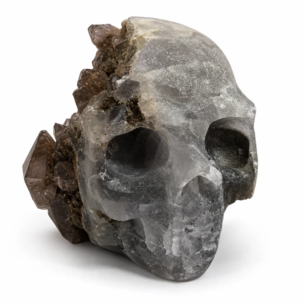 Crystal Skull Zijinya Quartz for Chakra Healing and Protection in Meditation Yoga Living Room Altar Decor