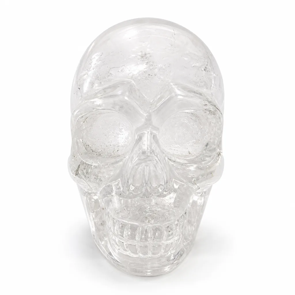 Clear Quartz Skull Handcrafted Crystal for Chakra Healing Energy Protection Meditation Yoga Living Room Altar Decor