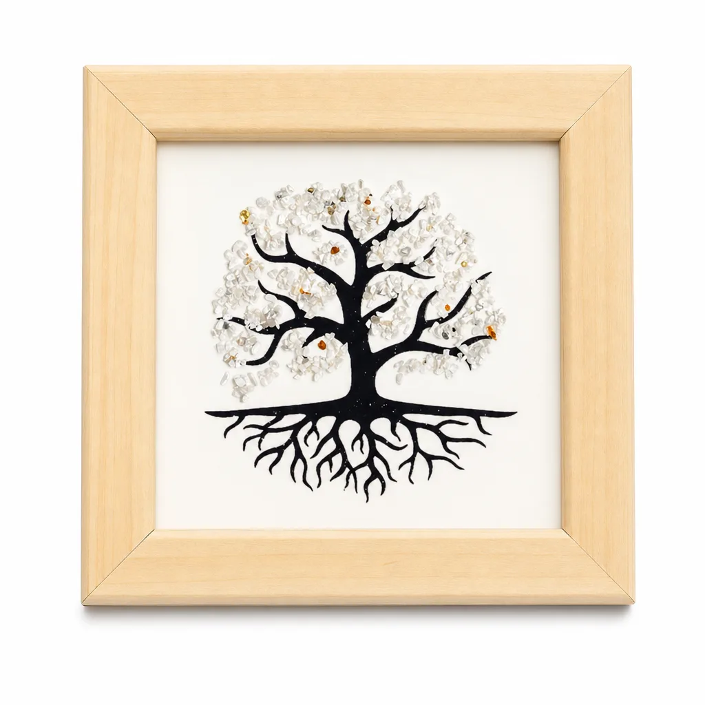 Tree of Life Crystal Stone Decorative Picture Frame for Chakra Healing Energy Protection Decor, Meditation Yoga Living Room Altar Gift Collection image 1 Tree of Life Crystal Stone Decorative Picture Frame for Chakra Healing Energy Protection Decor, Meditation Yoga Living Room Altar Gift Collection