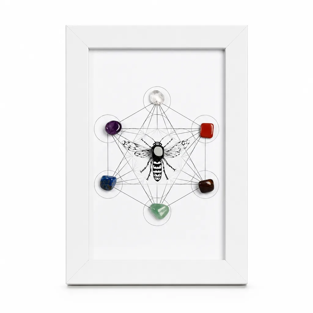 Premium Handcrafted Bees Frame Crystal – Chakra Healing Energy & Protection for Meditation, Yoga, Living Room, Altar Decor, Spiritual Gift image 1 Premium Handcrafted Bees Frame Crystal – Chakra Healing Energy & Protection for Meditation, Yoga, Living Room, Altar Decor, Spiritual Gift