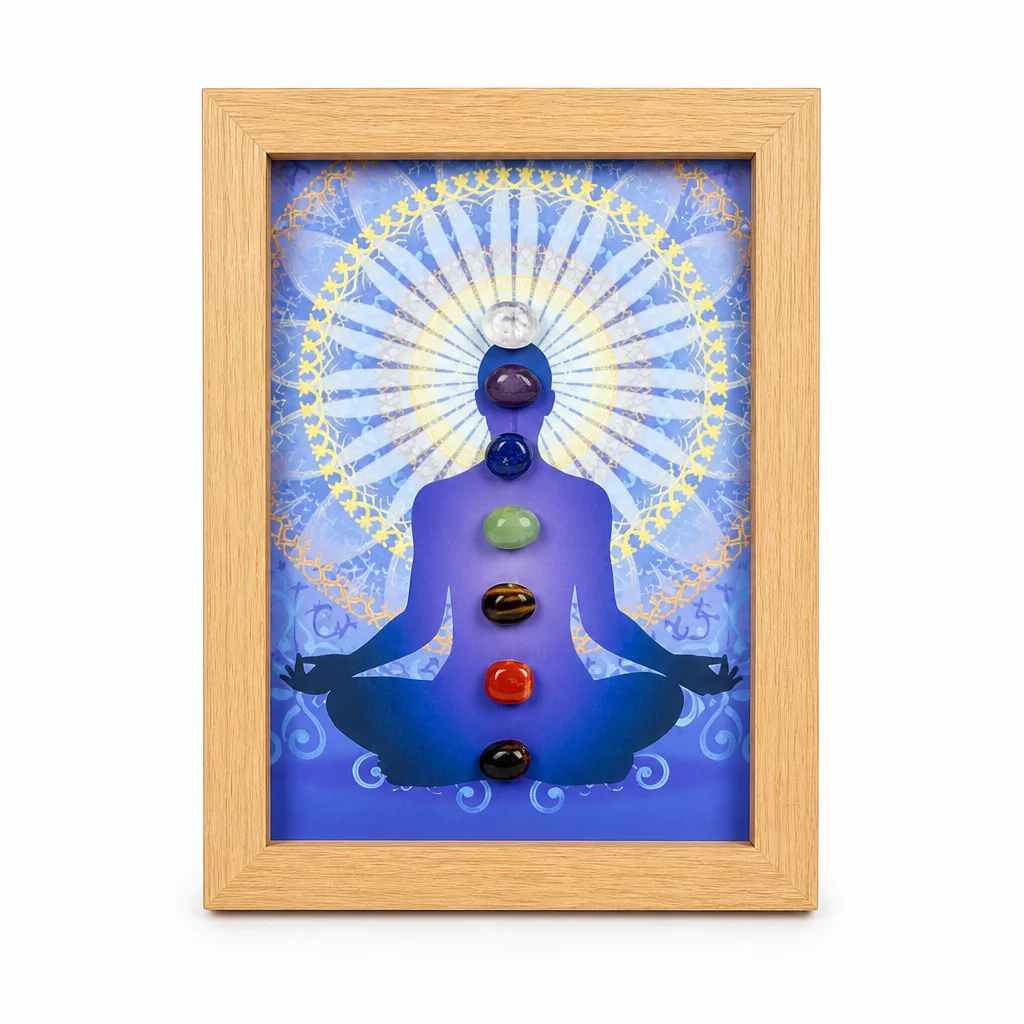 Seven Chakras Crystal Stone Picture Frame – Premium Handcrafted Healing Energy & Protection Decor for Meditation, Yoga, Home, Office & Spiritual Gift Collection image 1 Seven Chakras Crystal Stone Picture Frame – Premium Handcrafted Healing Energy & Protection Decor for Meditation, Yoga, Home, Office & Spiritual Gift Collection