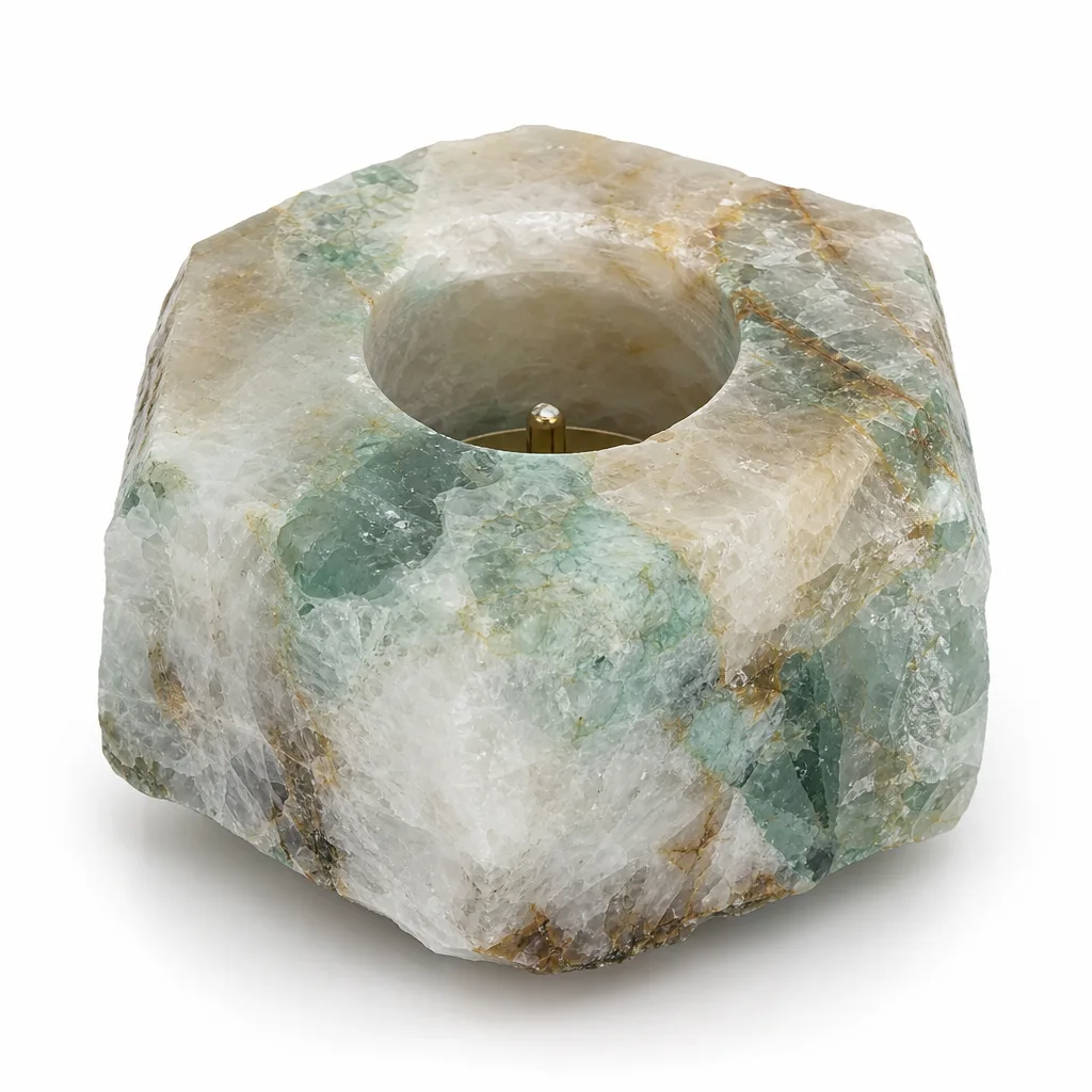 Raw Crystal Candle Holder Multi-Color – Premium Handcrafted Healing Chakra Energy Decor for Meditation, Yoga, Bedroom & Spiritual Gifts