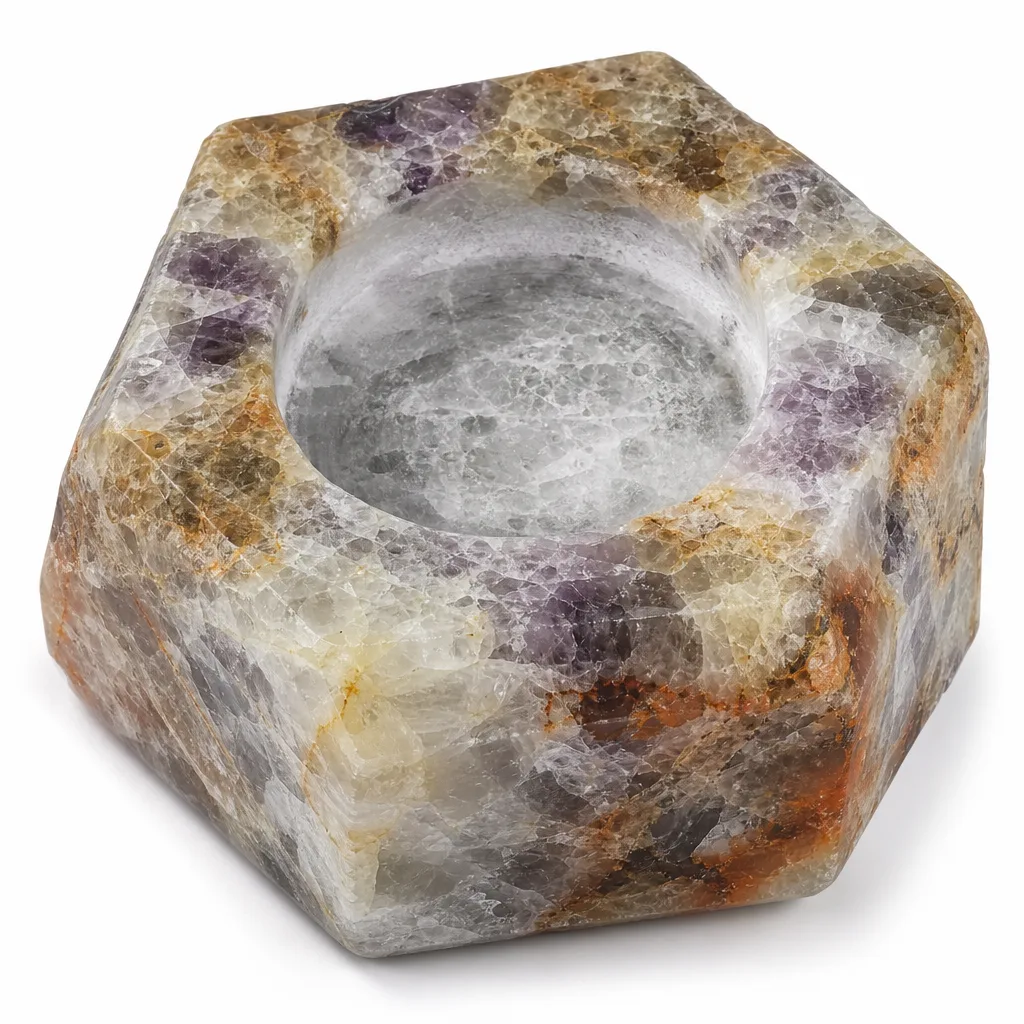Raw Crystal Candle Holder Multi-Color – Premium Handcrafted Healing Chakra Energy Decor for Meditation, Yoga, Bedroom & Spiritual Gifts