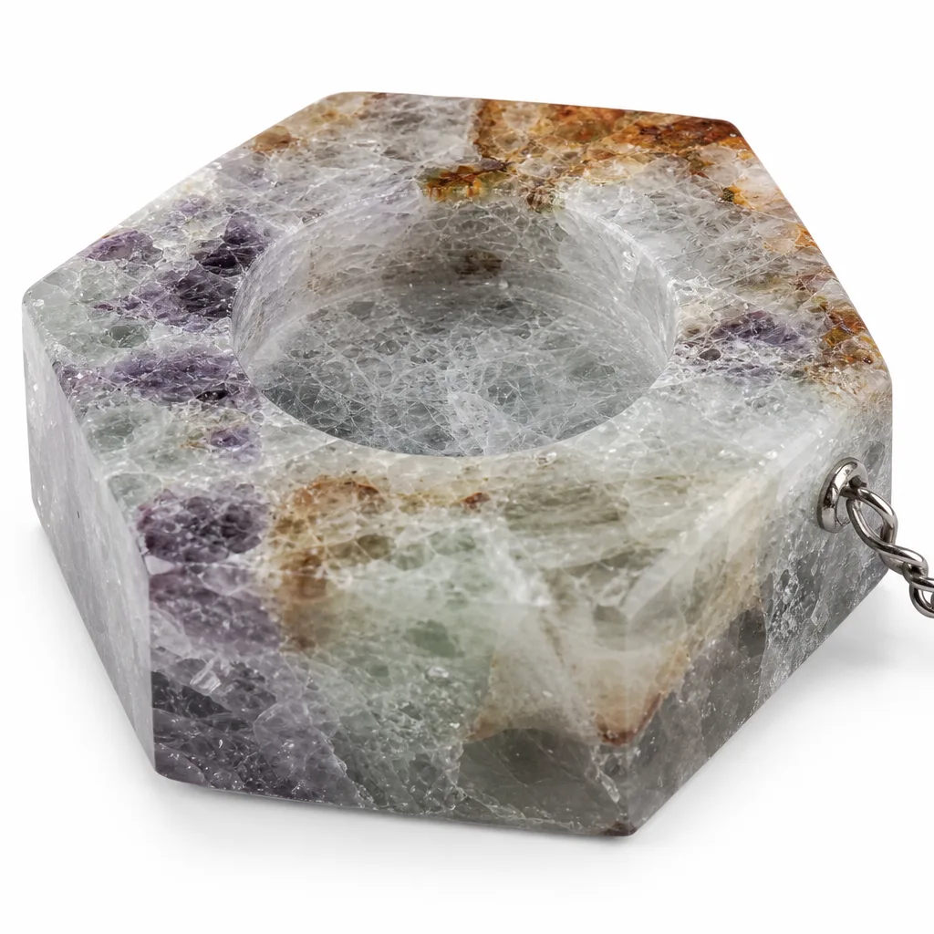 Raw Crystal Candle Holder Multi-Color – Premium Handcrafted Chakra Healing Energy Décor for Meditation, Yoga & Spiritual Spaces