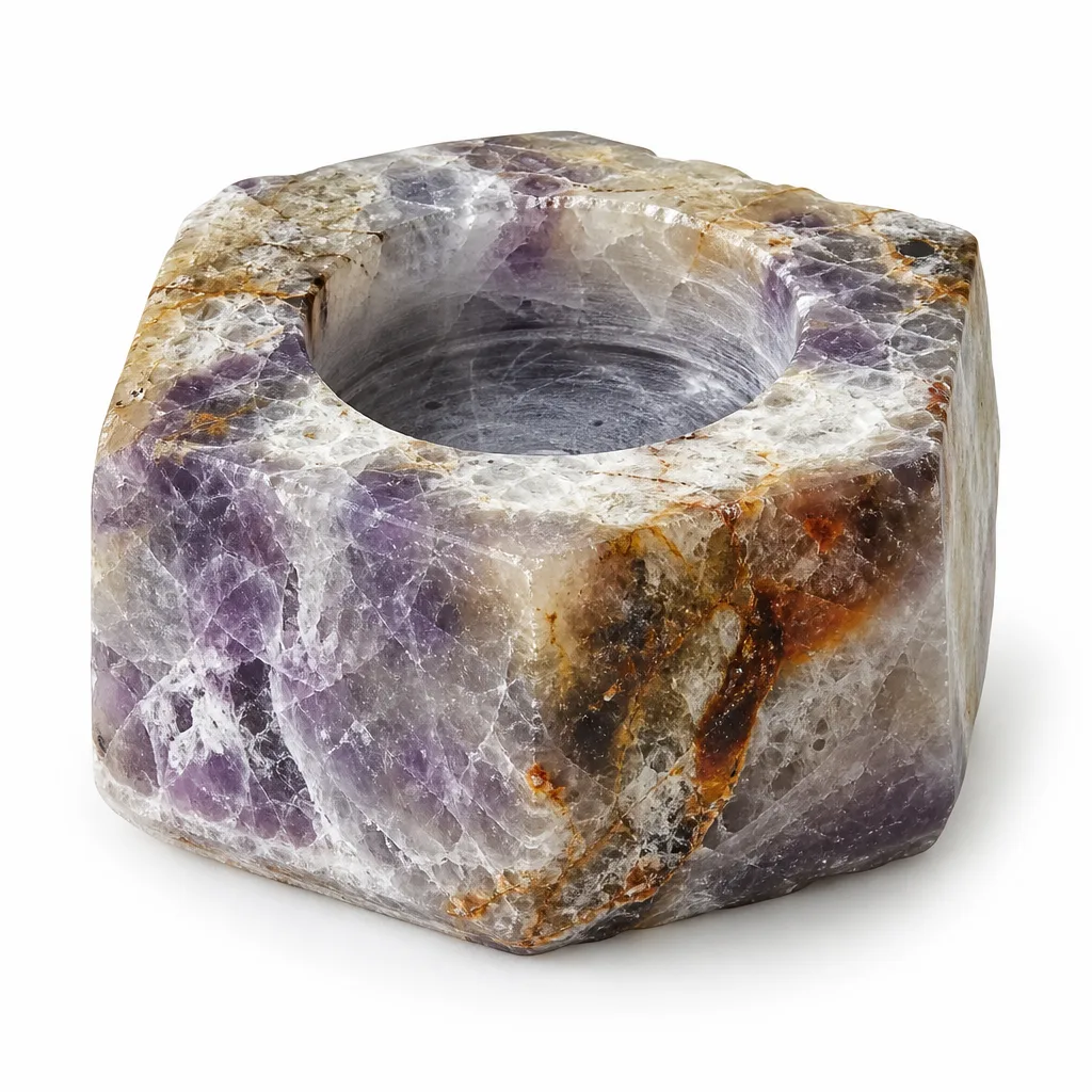Raw Crystal Candle Holder Premium Healing Energy Decor for Meditation & Altar | Metaphysical Chakra Protection Collection