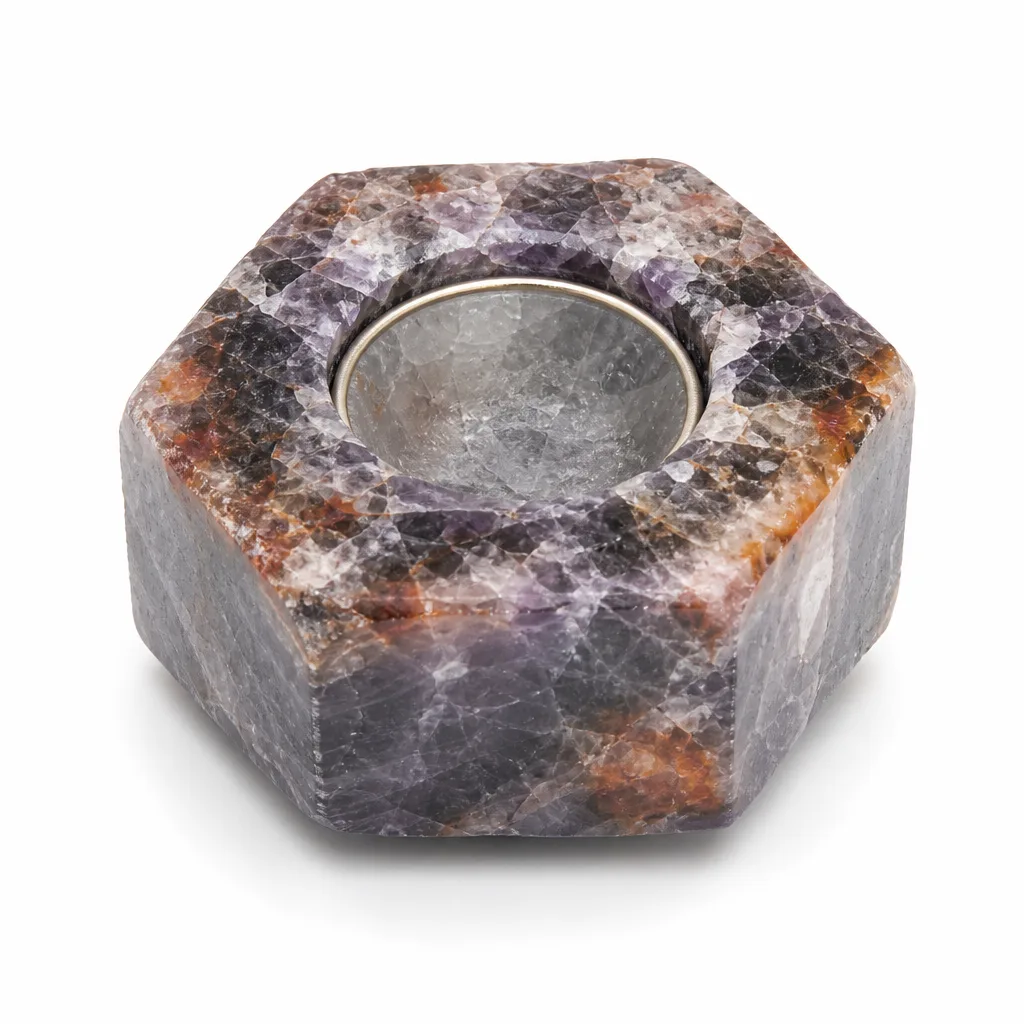 Raw Crystal Candle Holder – Multi-Color Handcrafted Chakra Healing Energy Decor for Meditation, Yoga, Bedroom, Living Room, Spiritual Gift Collection