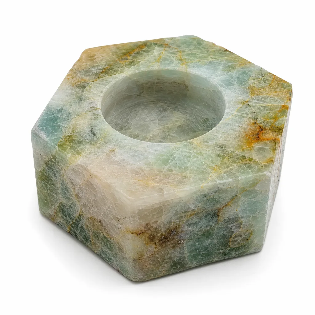 Raw Crystal Candle Holder – Multi-Color Handcrafted Chakra Healing Energy Decor for Meditation, Yoga, Bedroom, Living Room, Spiritual Gift Collection