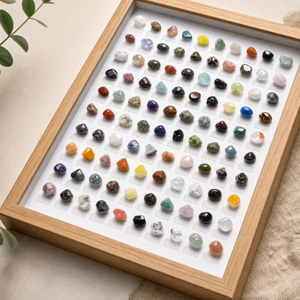Premium Mineral Specimen Collection – Natural Mineral Samples for Chakra Energy & Protection, Meditation Altar, Office & Living Room Decor, Metaphysical Display Series