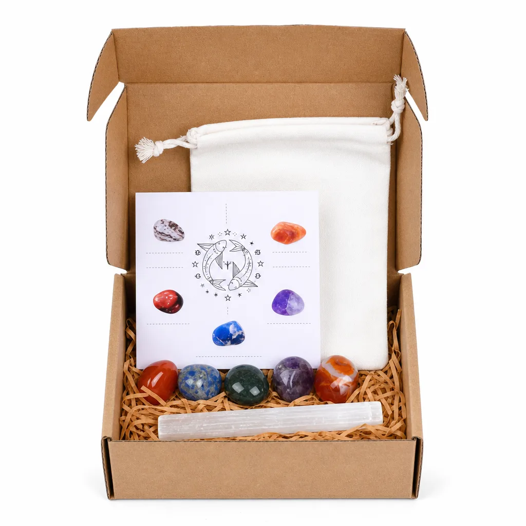 Zodiac Healing Stones Crystal Set – Premium Chakra Energy & Protection for Meditation, Yoga, Home & Altar Decor