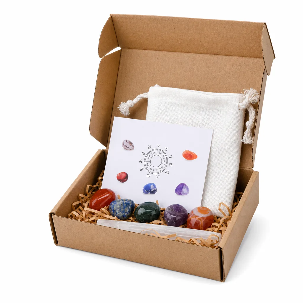 Zodiac Healing Stones Crystal Set – Premium Chakra Energy & Protection for Meditation, Yoga, Home & Altar Decor