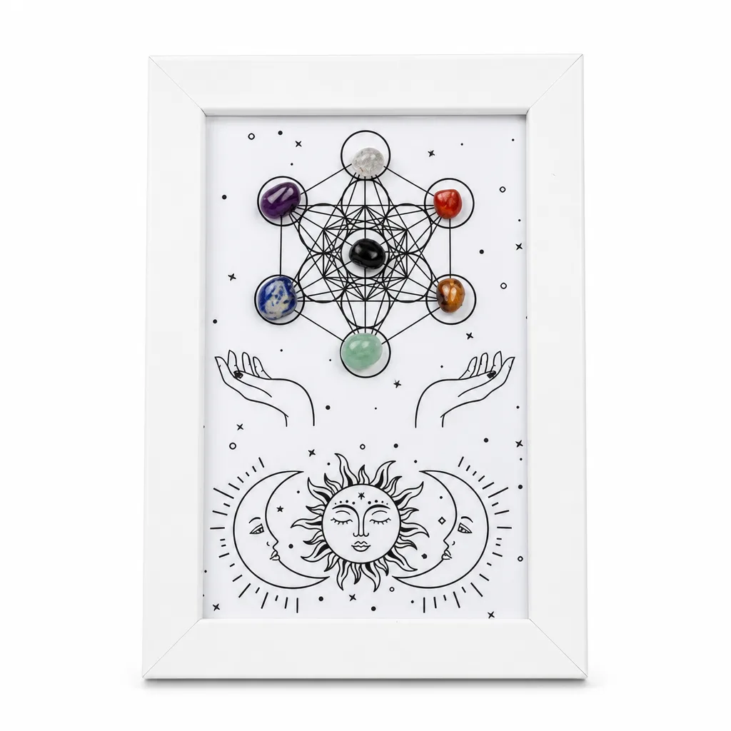 Metatron Hexagonal Raw Crystal Frame – Premium Handcrafted Chakra Energy Decor for Meditation, Yoga & Spiritual Gifts image 1 Metatron Hexagonal Raw Crystal Frame – Premium Handcrafted Chakra Energy Decor for Meditation, Yoga & Spiritual Gifts
