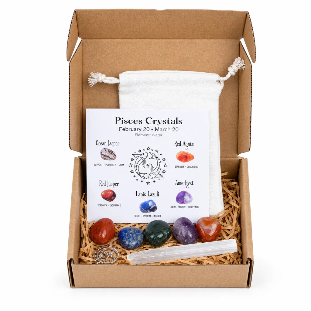 Zodiac Healing Stones Crystal Set – Premium Handcrafted Chakra Energy & Protection Decor for Meditation, Yoga, Bedroom, Office & Spiritual Spaces