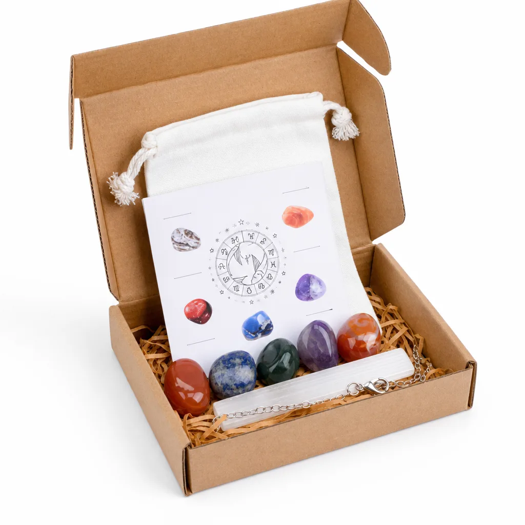 Zodiac Healing Stones Natural Crystal Set – Chakra Energy Healing & Protection for Meditation, Yoga, Home & Spiritual Gift