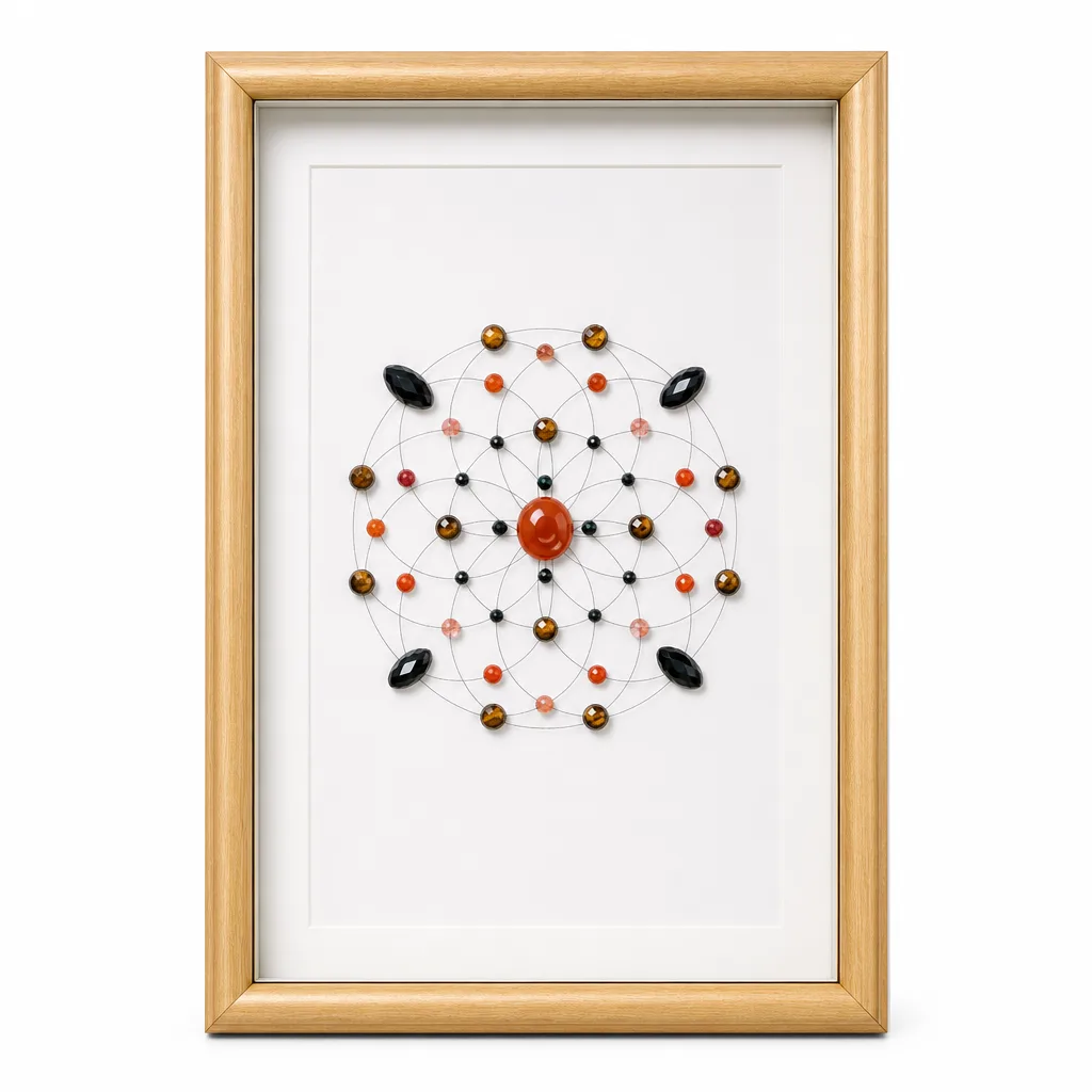 Rectangular Crystal Array Grid Photo Frame – Premium Handcrafted Chakra Healing Energy Protection Decor for Meditation, Yoga, Altar, Office & Living Room Collection image 1 Rectangular Crystal Array Grid Photo Frame – Premium Handcrafted Chakra Healing Energy Protection Decor for Meditation, Yoga, Altar, Office & Living Room Collection