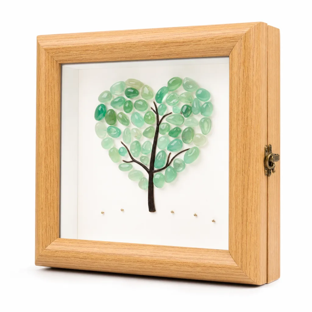 Heart-Shaped Crystal Picture Frame Natural Crystal Healing Energy Decor for Meditation, Bedroom & Altar | Premium Handcrafted Metaphysical Collection
