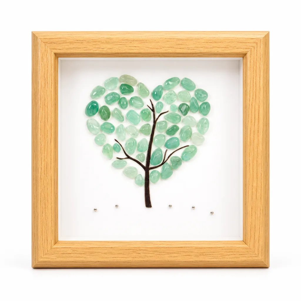 Heart-Shaped Crystal Picture Frame – Premium Healing Energy & Chakra Decor for Meditation, Yoga, Bedroom, Office & Altar Collection